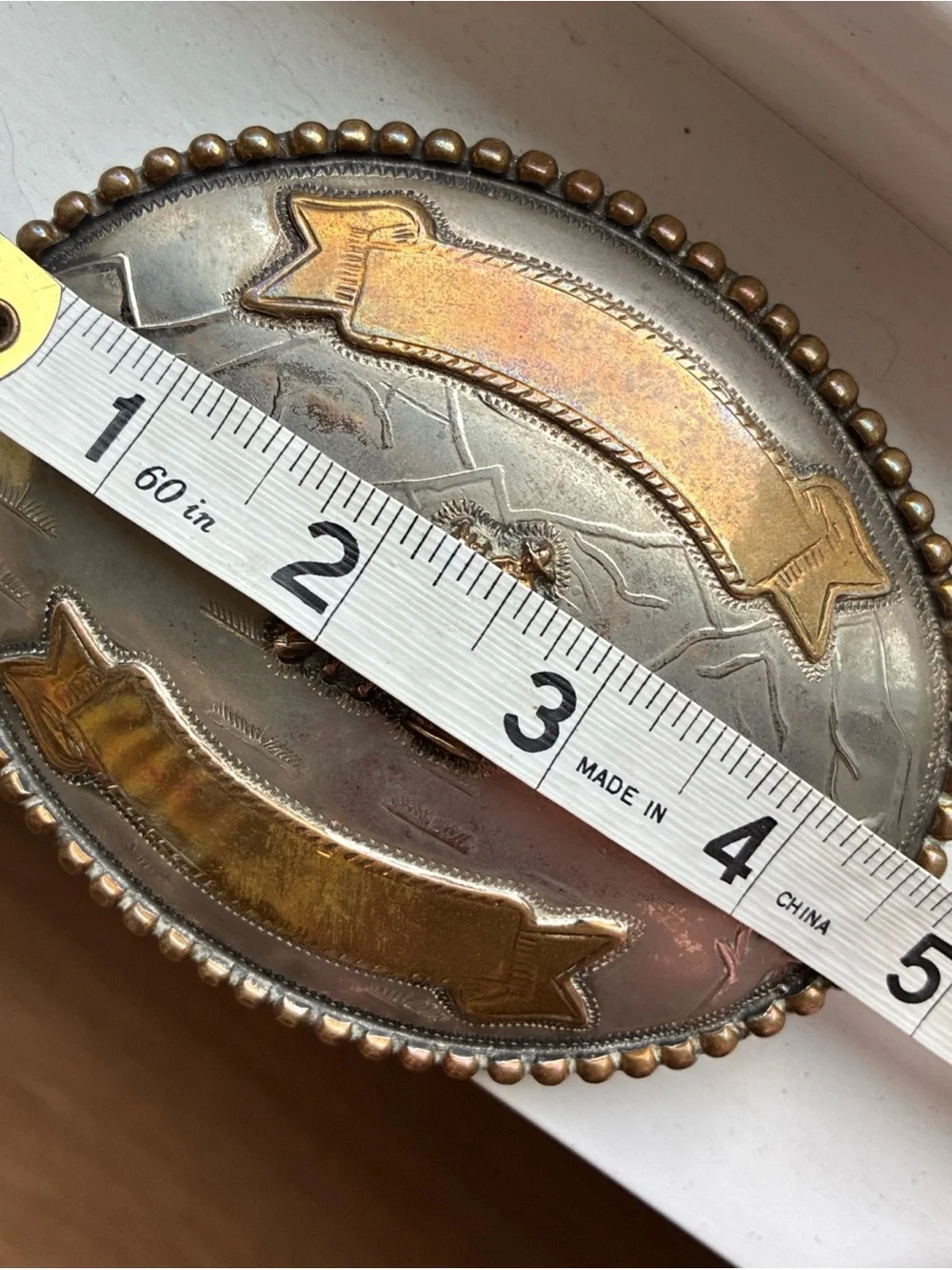Genuine Vintage Maplamex M13 M&F Western Rodeo Belt Buckle Mexico